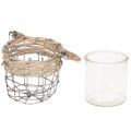 Fyrfadsstage, glas, metal, pil, Ø10,5 cm, 3 stk. | Floristik24.dk