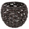 Floristik24 Flettet fyrfadsstage, sort og brun, sommerdekoration, Ø31 cm H25 cm