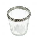 Floristik24 Tealight glas antik med metalkant Ø6cm H6cm 4stk