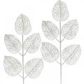 Floristik24 Vinterdekoration, deco blade, kunstig gren hvid glitter L36cm 10p