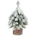 Floristik24 Vinterpynt juletræ i grøn hvid Ø7cm H14cm 4stk