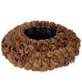 Floristik24 Rund koglepotte som plantekasse, 38 cm; rund koglepotte, naturbrun, lavet af kogler, 38 cm x 14 cm