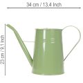 Vintage metal vandkande til indendørs brug, mintgrøn, 1,7L, dekorativ vase, retro design, H23cm | Floristik24.dk