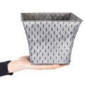 Zinkpotte med diamantmønster, H15 cm | Floristik24.dk