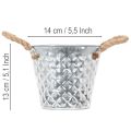 Zinkgryde med rebhåndtag Ø14,5 cm H13 cm | Floristik24.dk