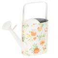 Floristik24 Vintage dekorativ metalvandkande med rosemotiv, sommerhavedekoration, nostalgisk plantekande, H31,5 cm