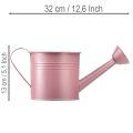 Dekorativ vandkande, lyserød metalplantekasse, Ø13,5 cm H12,5 cm | Floristik24.dk