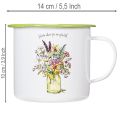 Dekorativ krus/urtepotte, emaljeret, Ø11,5 cm H10 cm | Floristik24.dk