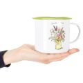 Dekorativ krus/urtepotte, emaljeret, Ø11,5 cm H10 cm | Floristik24.dk