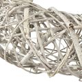 Dekorativ krans træ dekoration rattan naturhvid Ø40cm H9,5cm | Floristik24.dk