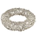 Dekorativ krans træ dekoration rattan naturhvid Ø40cm H9,5cm | Floristik24.dk