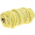 Floristik24 Filtsnor med trådsnor uld gul pastel 20m