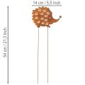 Havepæl pindsvin rust patina dekorativ havepæl 20 cm | Floristik24.dk