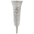 Floristik24 Grå gravvase med rosemotiv, 26 cm høj, 2 stk.