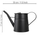 Stilfuld lille dekorativ vandkande, sort metal, 30x13x17cm, 1,7l, plantekasse, dekoration til lejlighed/altan | Floristik24.dk