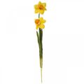 Floristik24 Kunstige påskeliljer Silkeblomster Gul 2 blomster 61cm