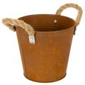 Floristik24 Metalpotte med håndtag, urtepotte, rustdekoration Ø16,5 cm H15 cm