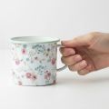 Plantekop roser emalje dekorativ kop med hank hvid Ø9,5 cm | Floristik24.dk