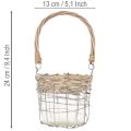 Hængende lanternedekoration, metal, glas, pil, Ø13 cm H12 cm, 2 stk. | Floristik24.dk